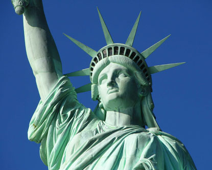 statue of liberty crown. the statues crown to see